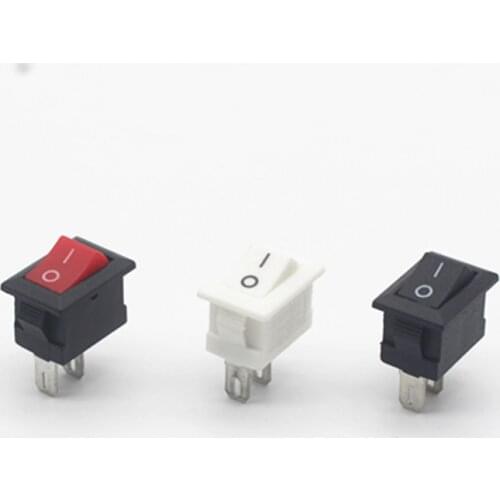 10/30/50/100Pcs Push Button Switch 10x15mm SPST 2Pin 5A 250V KCD11 Snap-in on/Off Rocker Switch 10MM*15MM Black Red and White