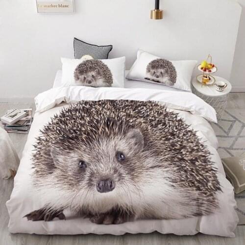 WOSTAR 3d bedding sets Lovely hedgehog duvet cover king size bedding luxury home textiles comforter set