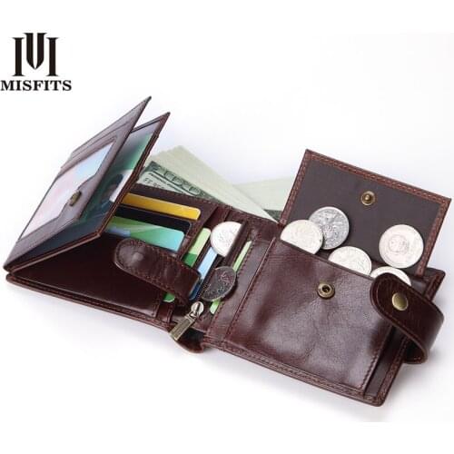 Leather new mens business oil wax leather retro top layer cowhide wallet foreign trade explosion multi-card position clutch bag