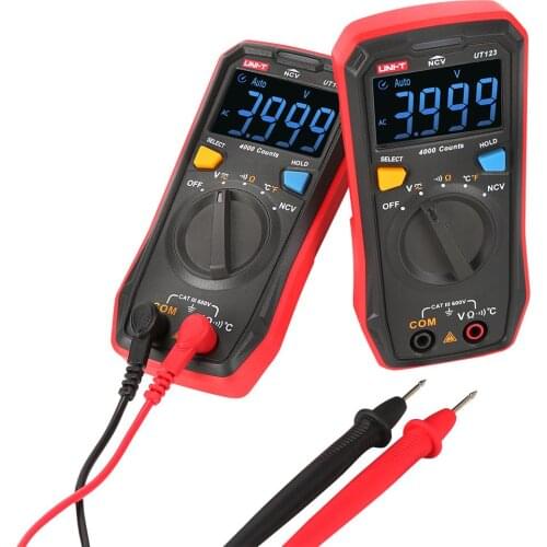 Mini Digital Multimeter UT123 EBTN Color Screen Display AC/DC Voltage Current Temperature /NCV Tester