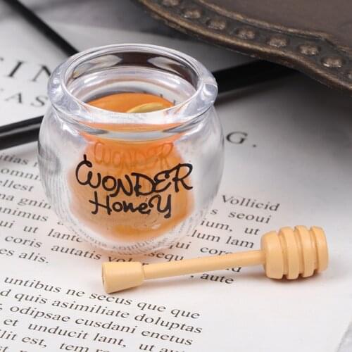 1 Set Miniature Dollhouse Honey pot Kitchen Room Food Home Tableware Accessories Jar+Stick New