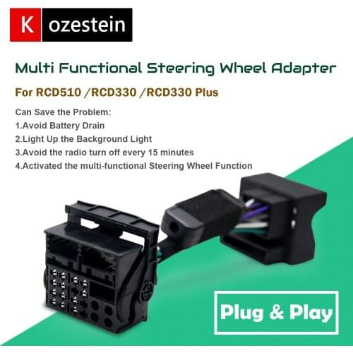 RCD330 510 Multifunction Steering Wheel Button Control canbus Simulator Adapter For VW Golf 5 6 Jetta MK5 Touran Caddy Passat B6