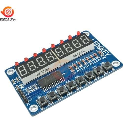 TM1638 Module Key Display For Arduino AVR 7 Segment 8-Digit Digital LED Display Tube 8-Bit Aideepen
