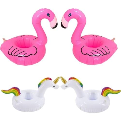 Flamingo Inflatable Drink Holder Unicorn Air Mattresses for Cup Holder Floating Coasters for Pool Party Water Fun Kids Bath Toys