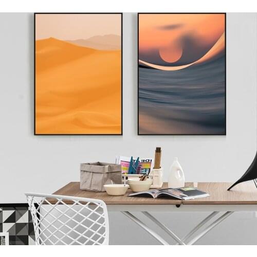 Mountain Desert Drops Abstract Landscape Wall Art Canvas Painting Nordic Posters and Prints Wall Pictures for Living Room Decor