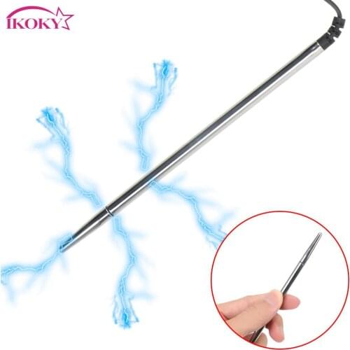 Penis Insertion Urethra Sound Dilator Stainless Steel Electric Shock Urethral Catheter Penis Plug Chastity Sex Toys For Men