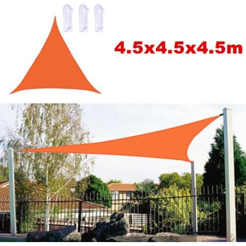 4.5x4.5x4.5m Heavy Shade Sail Sun Canopy Cover Outdoor Trilateral Garden Yard Awnings Waterproof Car Sunshade Cloth Summer