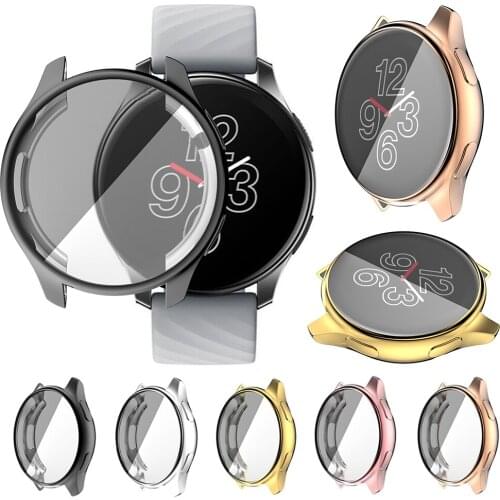 Plating TPU Protective Case Cover For OnePlus Watch Case Full Screen Protector Shell Frame