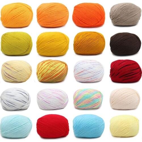 1pc 50g Milk Cotton Yarn Soft crochet yarn Baby Yarn Crochet for knitting Wool scarf Hand Knitting Thread DIY