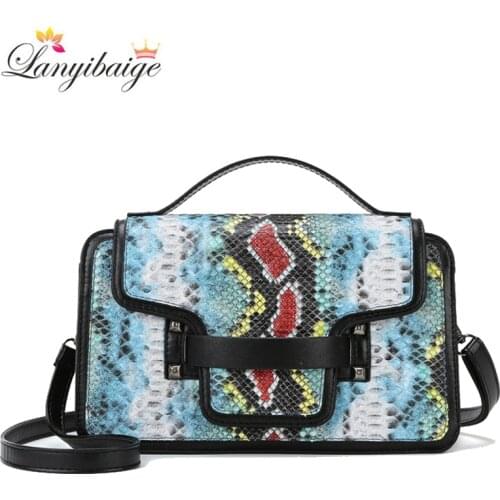 Luxury Brand Designer Snake Pattern Ladies Shoulder Messenger Bags Fashion Small Crossbody Bags for Women 2021 New Tote Bag Sac