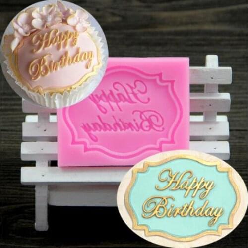 Happy Birthday silicone mold chocolate fondant cake decoration