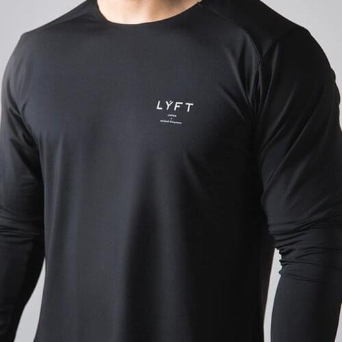 New Sports Long-Sleeved T-Shirt Men, Quick-Dry Slim Round-Neck Running Jacket Undershirt