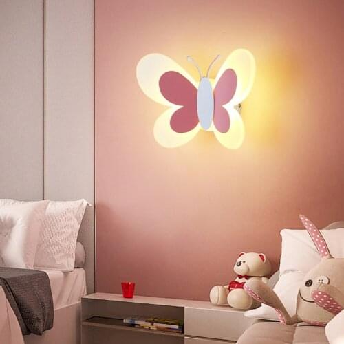 14W Warm Lighting Bedside Wall Lamp 110-220V Acrylic Wall Mount LED Light For Kids Girl Bedroom Nursery School Decoration Lamp