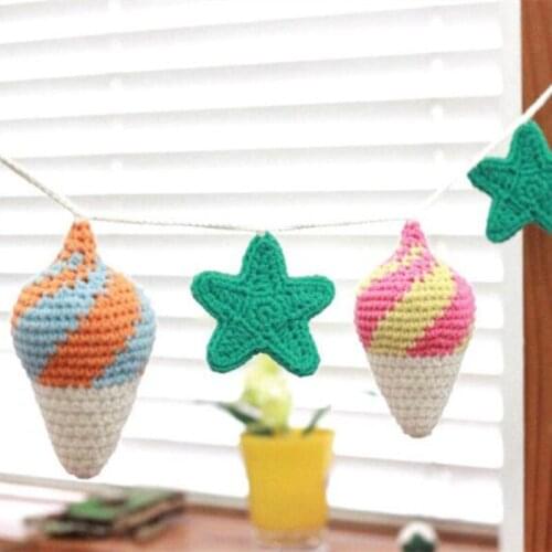 Knitted fruits hangers Crochet rain drops Baby room decorations crib hangers kids toys infant bedroom wall stickers pacify toys