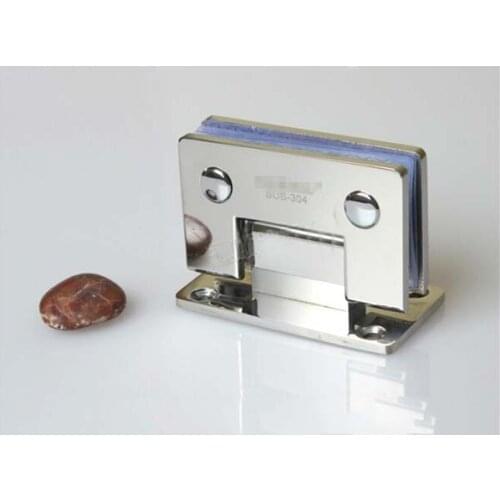 High Quality 1PCS 90 Degrees open Stainless Steel 304 Wall Mount Glass Shower Door Hinge KF303
