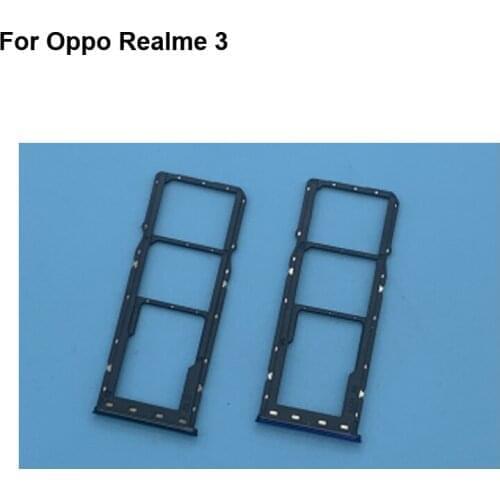 For Oppo Realme 3 New Tested Good Sim Card Holder Tray Card Slot For Oppo Real me 3 Sim Card Holder Replacement Realme3