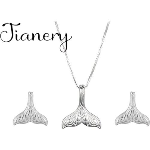 Boho Jewelry Sets Fashion Long Chains Fish Tail Necklaces Rings for Lady Wedding Bridal 2020