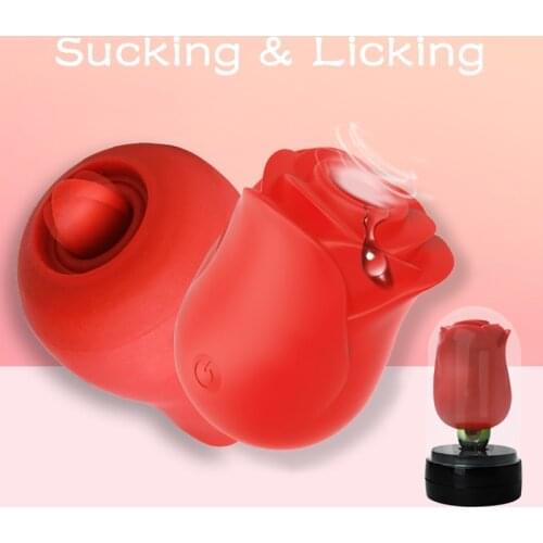 Female Rose Licking & Sucking Sex Toys Vibrator Clitoris Nipples Stimulator Vagina Masturbation Audlt Sex Products For Women