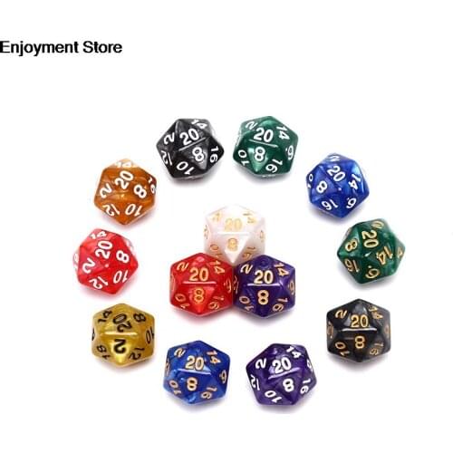 1PC 20 Sided Dice Durable Pearlized D20 Dice Acrylic for Board Game