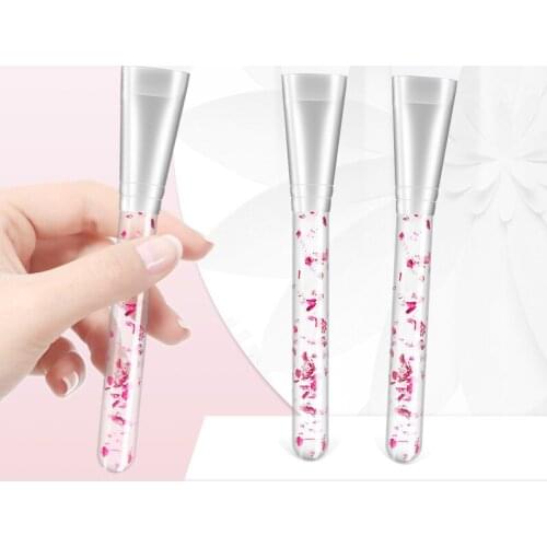 1Pc Silicone Facial Mask Brush with Acrylic Crystal Handle Mud Mixing Stirring Brush Gel DIY Cosmetic Beauty Tool for Facial