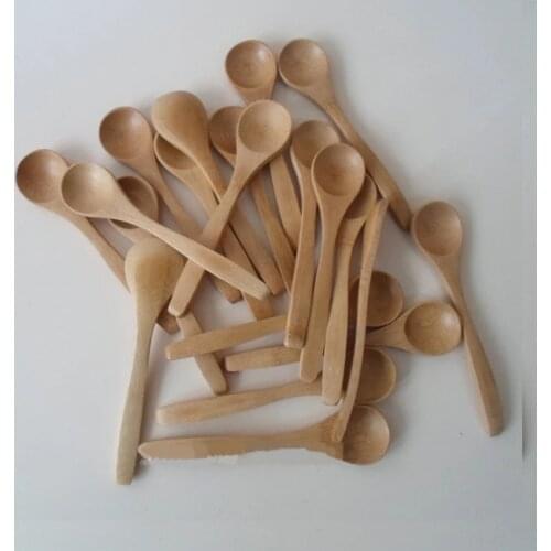 10Pcs/Set Wooden Honey Spoon Ecofriendly Household Tableware Bamboo Kitchen Condiment Scoop Coffee Spoon Dessert Spoon Teaspoon