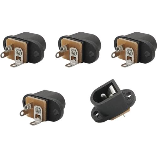 10PCS/lot 5.5x2.1mm DC Power Socket DC016 Vertical Pin Fixing Hole Connector 5.5*2.1mm DC Female Jack Adapter Connector with Ear