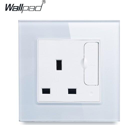 13A Socket with 2 USB Wallpad Luxury Crystal Glass Panel 110V-250V 110V-240V 13 amp UK Standard Socket with Two USB Ports