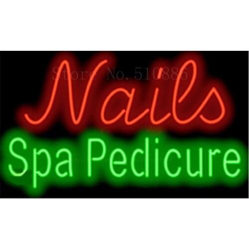 17*14" Nails Spa Pedicure NEON SIGN REAL GLASS BEER BAR PUB LIGHT SIGNS store display Packing Garage Bulbs Advertising Lights