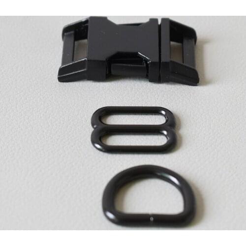 20 Sets (Metal Buckle+8 Buckle+D Ring/Set) Manufacturer Zinc Alloy For 20mm Black High Quality Plated