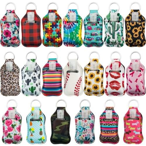 20pack 30ml Hand Sanitizer Bottles Refillable Bottle Covers Set Perfume Storage Containers Cover for Trip Travel Keychain Holder