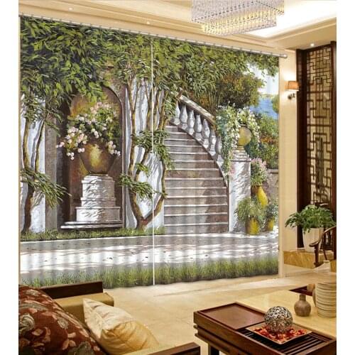 3D curtains custom Building stairs curtains for living room bedroom modern window curtains