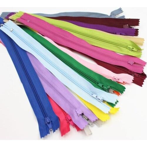 50PCS 3# 20CM Nylon Zippers For Cushion Pillow Bags Suit Pants Clothing Home Textile Tailor Sewing Handwork DIY Accessories