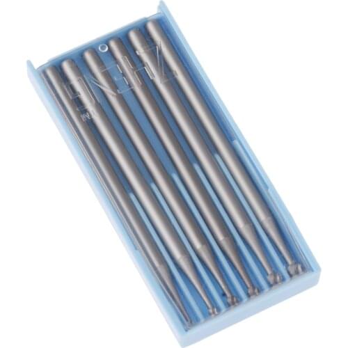 6x 1/1.4/1.6/1.8/2.1/2.3mm Diamond Grinding Ball Head Steel Engraving Knife For Stone Jade Carving Rotary Tool 2.35mm Shank