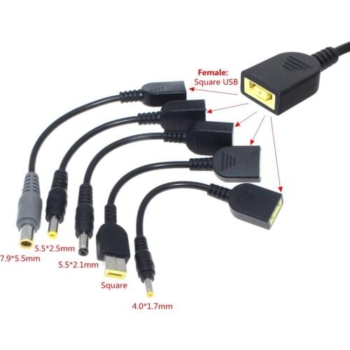 Dc Power Adapter Converter Connector Cable Cord Square USB Plug Female To 7.9x5.5mm 5.5x2.5mm 4.0x1.7mm 5.5x2.1mm Male