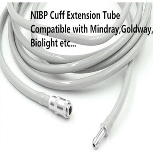 Free Shipping NIBP Extension Tube NIBP HoseTube for Mindray,Goldway,Biolight Philips Monitor,Male to Female Cuff Connector PU