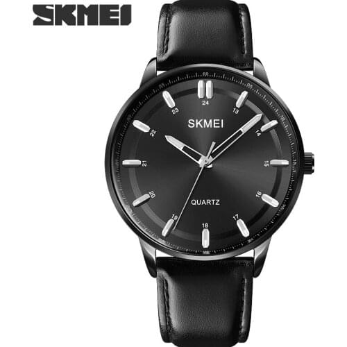 Men Watche Top Brand Luxury Fashion Breathable Leather Luminous Hand Quartz Wristwatch Gifts for Male Reloj Hombre SKMEI montre