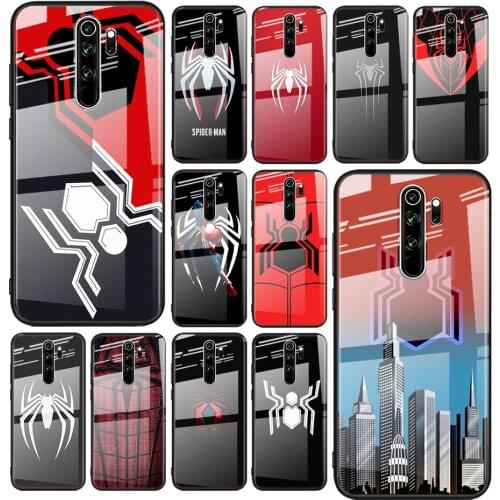 Tempered Glass Cover Marvel Spider-Man Logo For Xiaomi Redmi Note 10 10S 9T 9S 9 8T 8 7 5G Pro Max Phone Case Shell