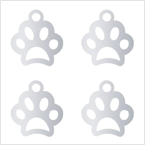 DIY Necklace Bracelets Accessories 10pcs/Lot Bear Paw Stainless Steel Charms For Jewelry Making Bulk Women Mens Jewelry Pendant