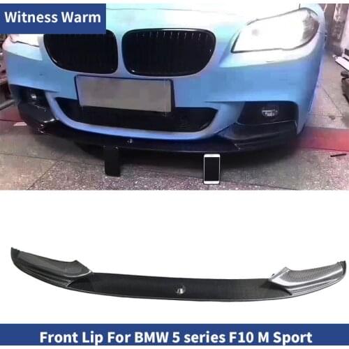For F10 Sport Carbon Fiber Car Front Bumper Lip Spoiler Splitter For BMW 5 Series F10 M-tech Sport Bumper 2011-2016