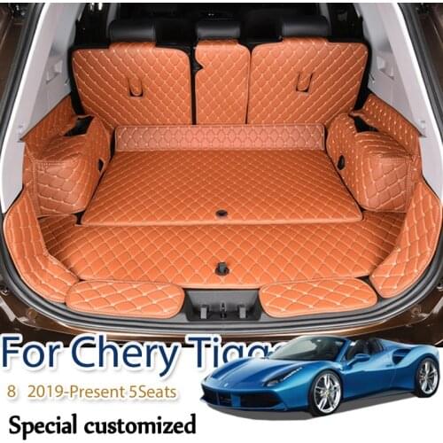 For Chery Tiggo 8 2019-Present 5 Seats Car Boot Mat Rear Trunk Liner Cargo Floor Carpet Tray durable boot carpets cargo liner