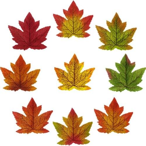 Home Decor Artificial Plants 50Pcs Maple Leaf Fall DIY Home Decoration Table Decors Artificial Decoration Party Decor