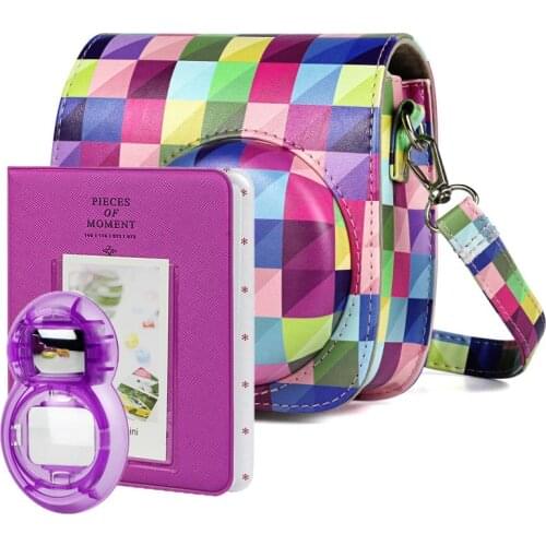 Fujifilm Instax Mini 9 Purple Camera Accessories Bundle Kit Shoulder Bag Case Photo Album Film Frame Filters Selfie Lens Set