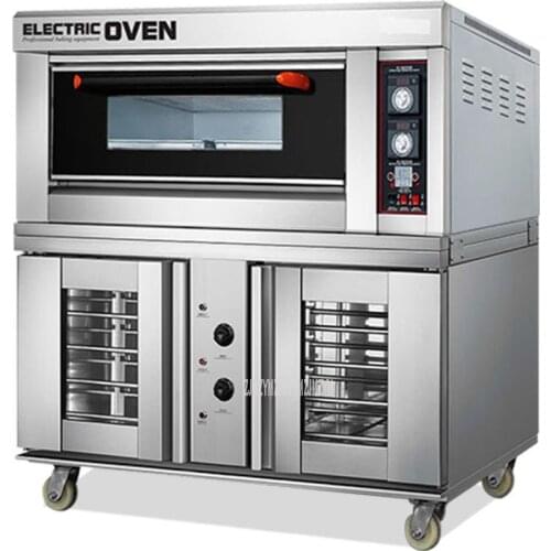 Commercial Electric Oven Baking and Proofing Fermentation Machine Pizza Bread Baking Machine 1 Layer 2 Tray Intelligent Oven