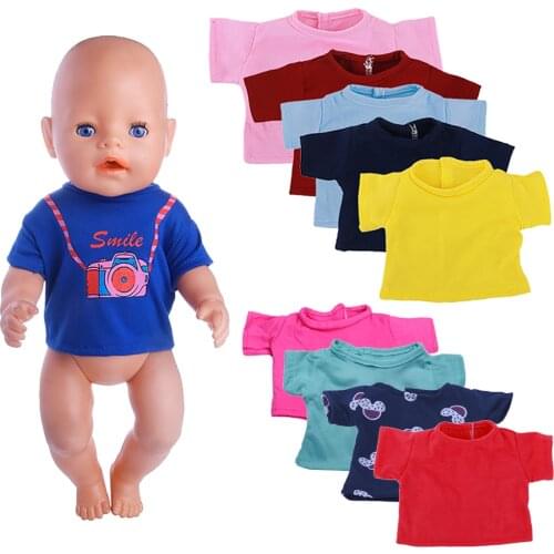 Doll Clothes T-shirts Handmade Accessories Fit 18 Inch American Girl Doll,43Cm New Born Baby Doll,Our Generation Girl`s Gift