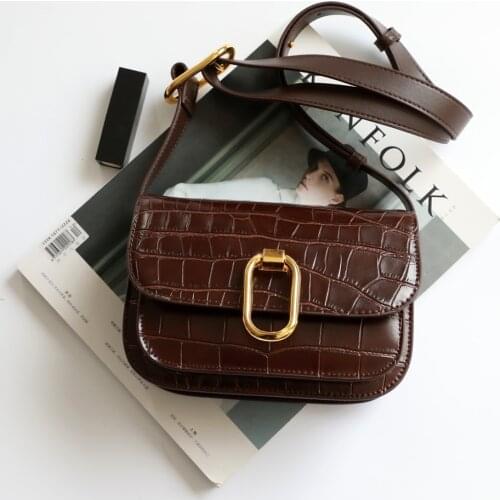 OUSSON New Design Small Square Leather Crossbody Bag Exquisite Female Retro Underarm Bag For Woman