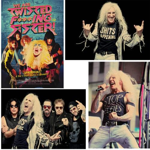 Hot Twisted Sisters Rock Band Music Kraft Paper Poster Cafe Creative wallpaper Interior Decoration