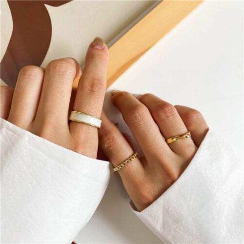 Lifefontier Vintage Resizable Hollow Rings Sets for Women Punk Gold Color Metal Geometric Round Finger Joint Rings Jewelry Gift