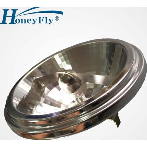 HoneyFly 2pcs New Arrival High Quality AR111 G53 12V 50W 75W Halogen Lamp Bulb Aluminum Warm White