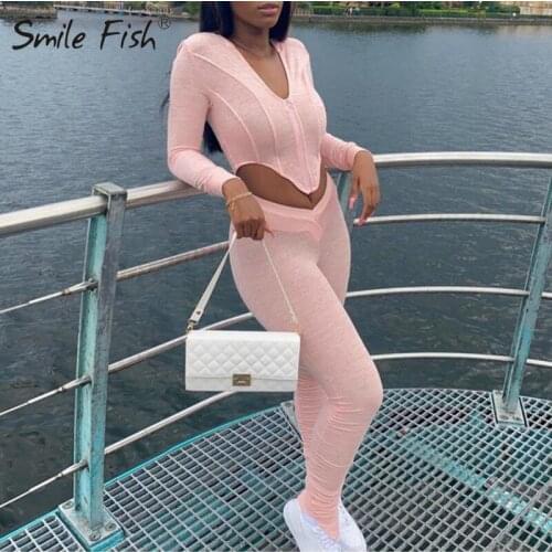 Bodycon Tracksuit Autumn Sweatsuits Women Zipped Long Sleeve Hooded Tops Long Pants Two Piece Sets Sporty Casual Outfits G1877