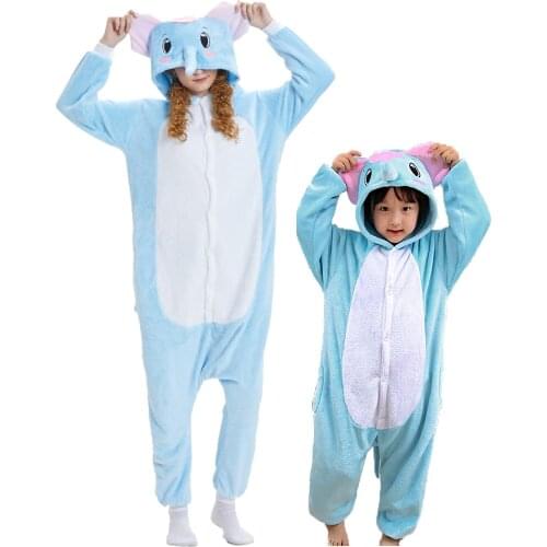 Blue Elephant Pajamas Kids Koala Onesie Pajamas Children Animal Cartoon Blanket Baby Costume Winter Boys Girls Licorne Onesie